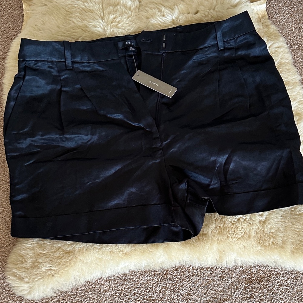 J. Crew Black High Waist Satin Shorts